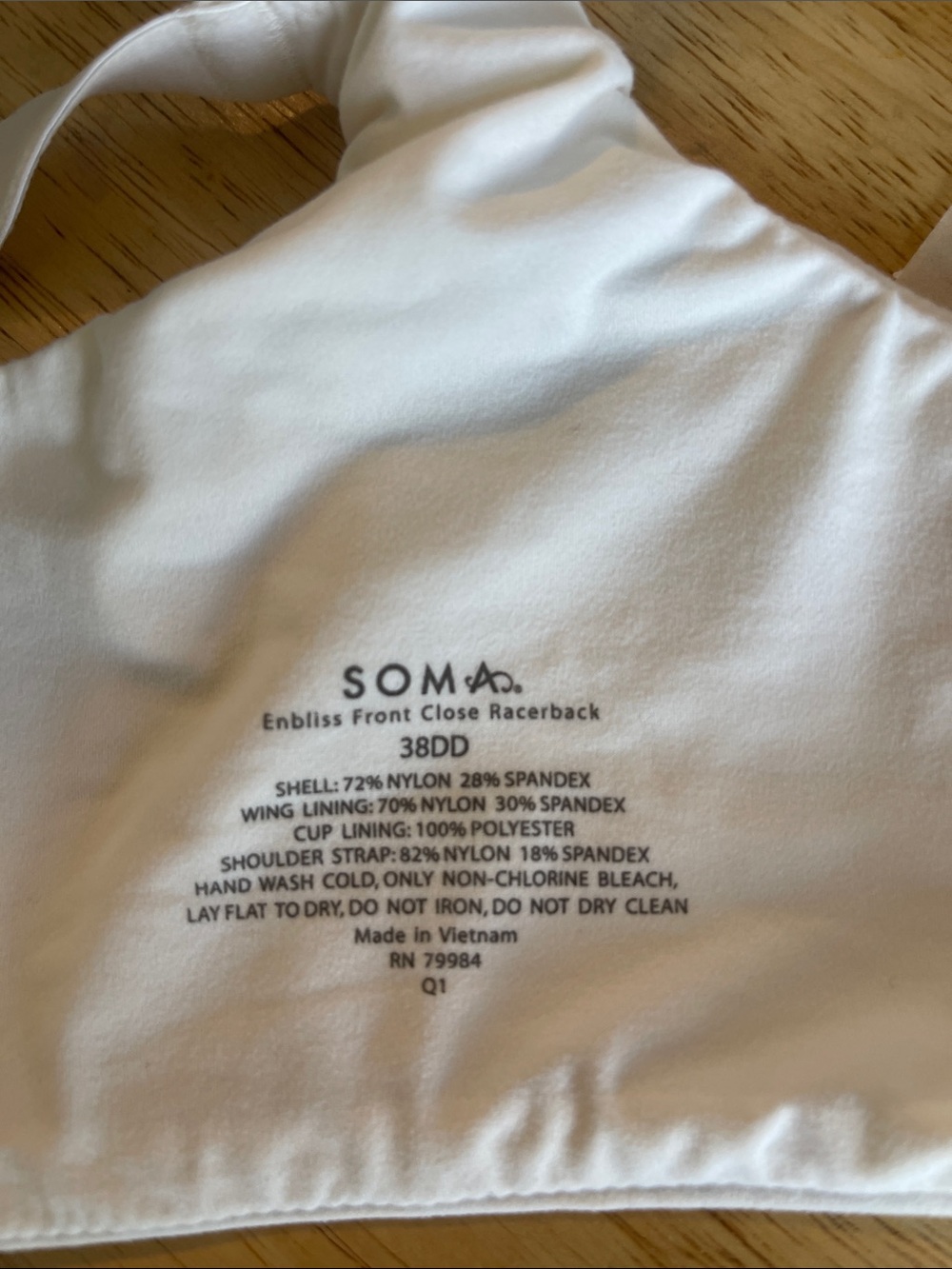 Soma Enbliss Front Close Racerback bra 38DD - Picture 4 of 4